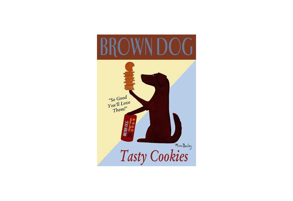 Ken Bailey Art Poster Print Brown Dog Tasty Cookies | Dog Posters Art Prints