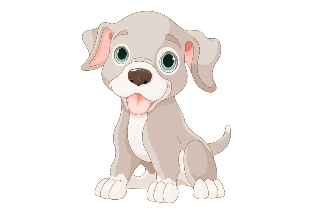 A Very Cute Gray and White Puppy Dog Stars in This Clip Art | Dog Clip Art Pictures