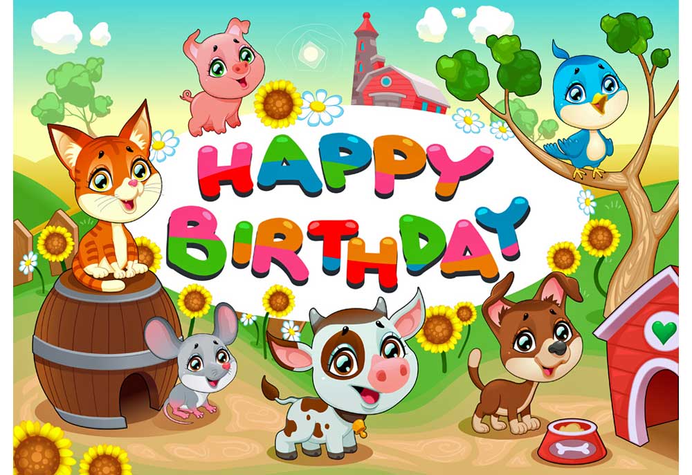 Kids Happy Birthday Clip Art with Dogs and Other Animals | Clip Art of Dogs