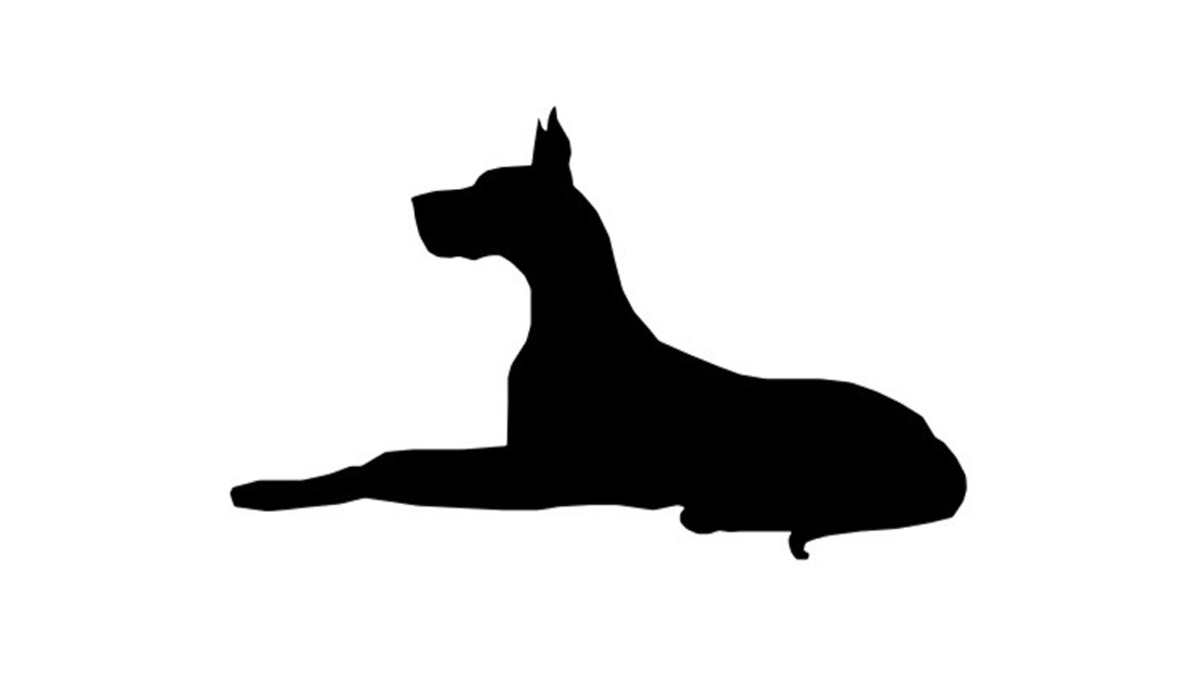 Dog Clip Art Images | Silhouette of Great Dane Laying Down