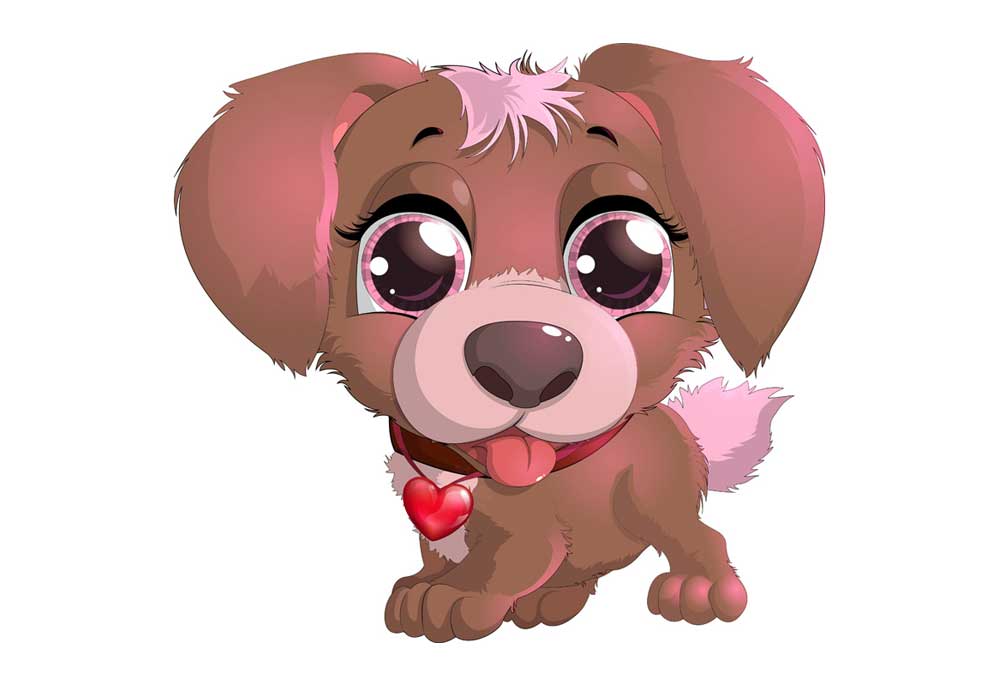 Clip Art of Cute Puppy Dog with Sparkling Eyes | Dog Clip Art Pictures and Pictures
