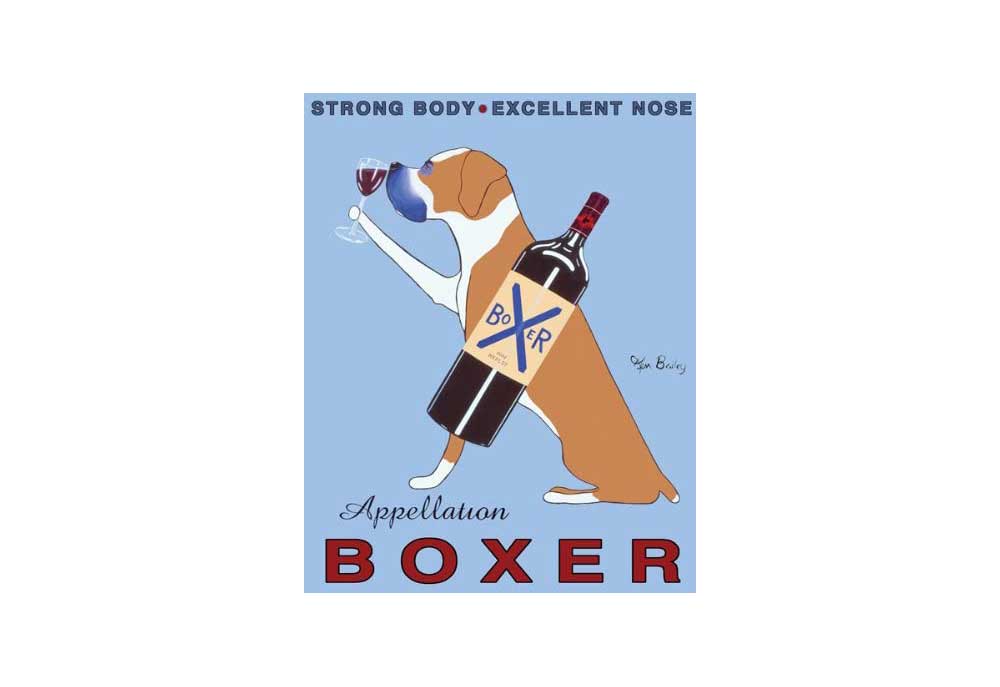 Appelation Boxer Dog Poster by Ken Bailey | Dog Posters and Prints