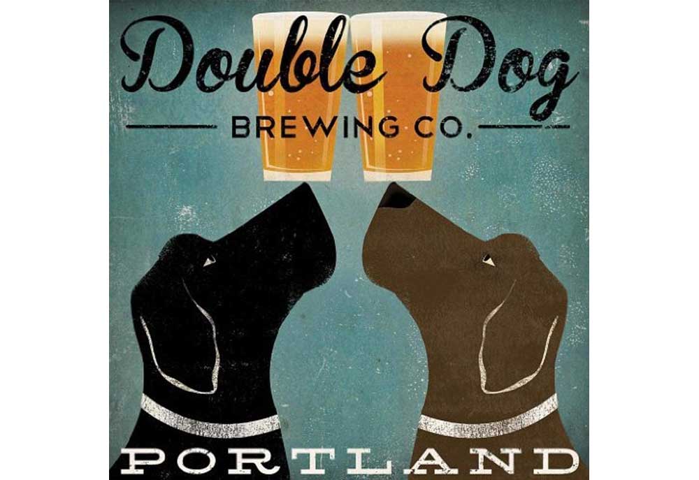 Double Dog Brewing Co. Portland Poster by Ryan Fowler | Dog Posters Art Prints