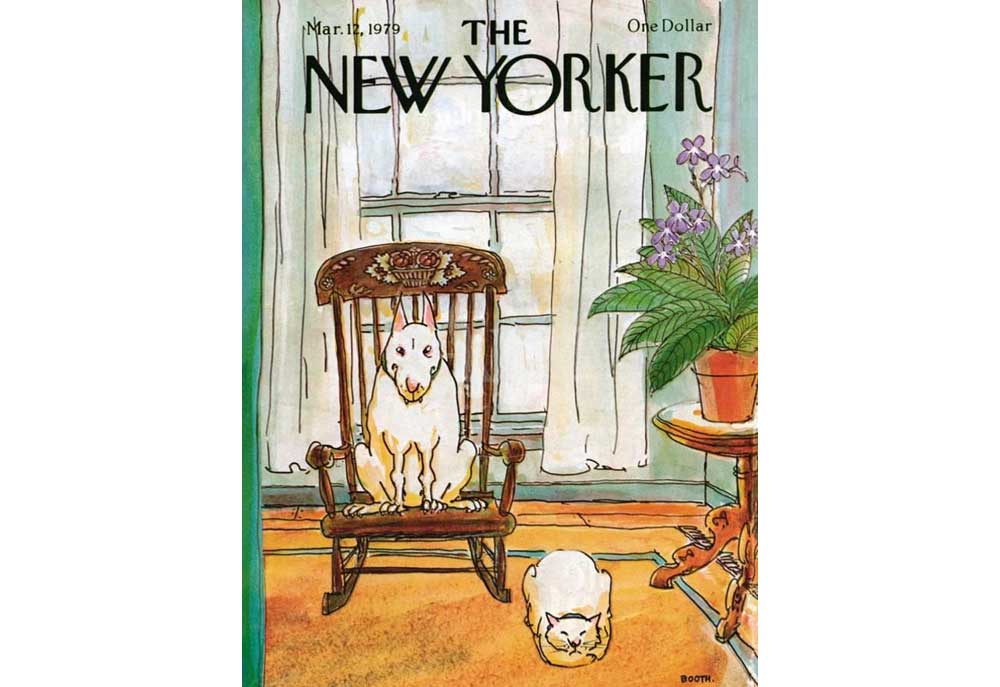 Bull Terrier Dog Cover The New Yorker March 12, 1979 George Booth | Dog Posters and Prints
