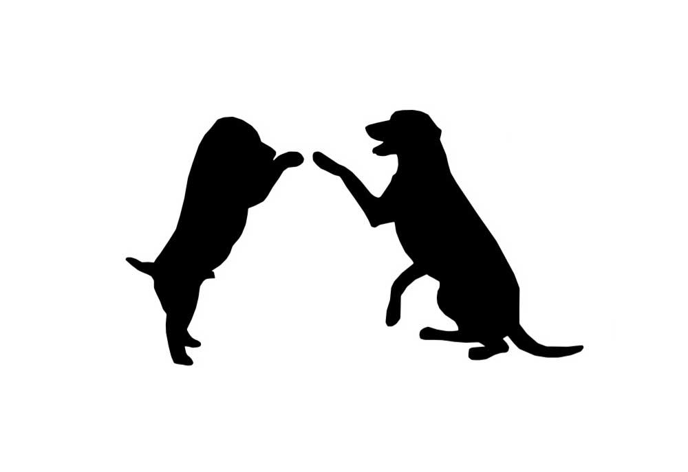 Silhouette Clip Art of Two Dogs | Dog Clip Art Pictures