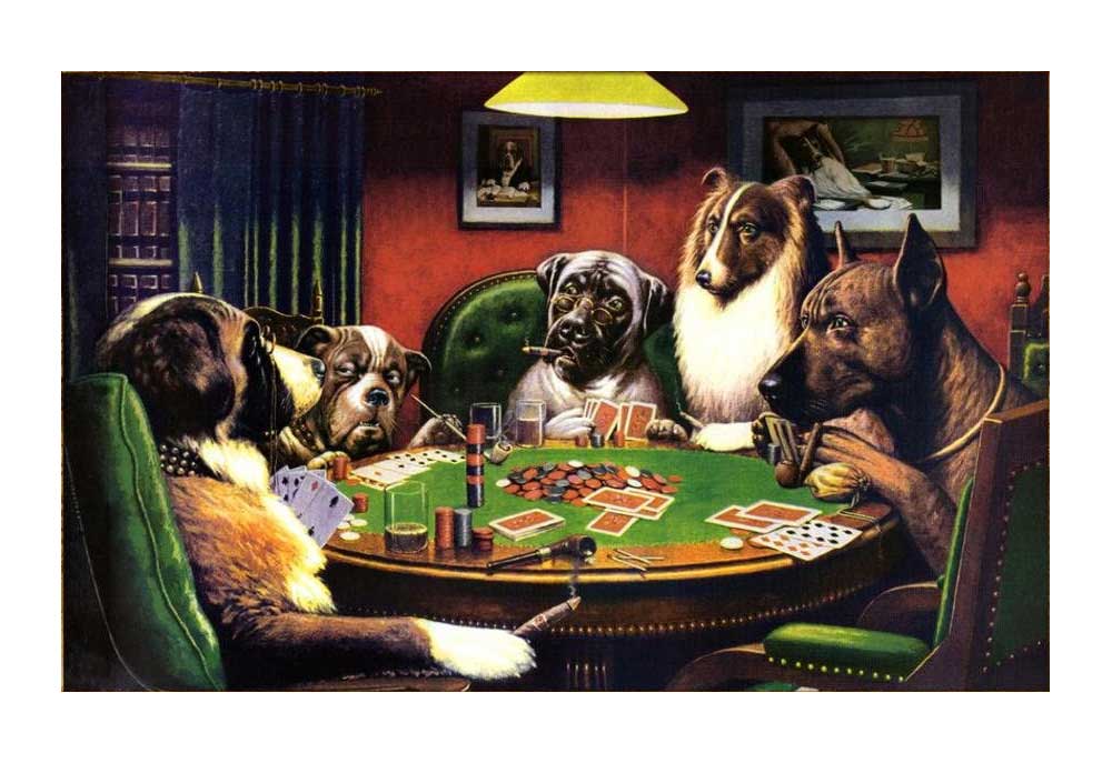 Dogs Playing Poker 'A Bold Bluff' | Dog Posters and Prints