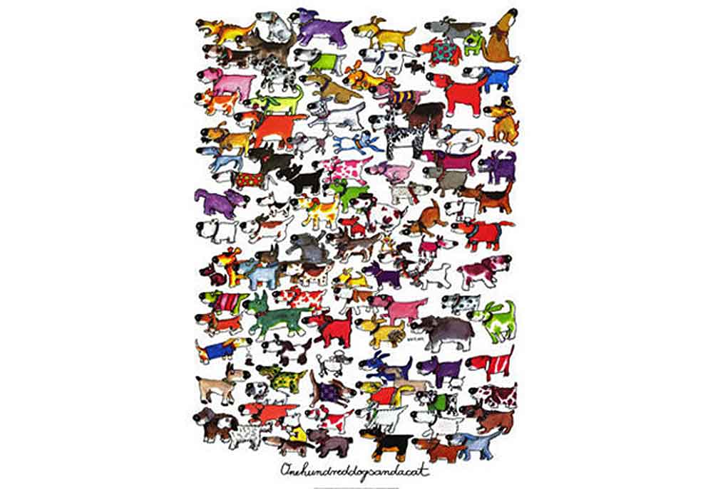 One Hundred Dogs and a Cat | Dog Posters and Prints