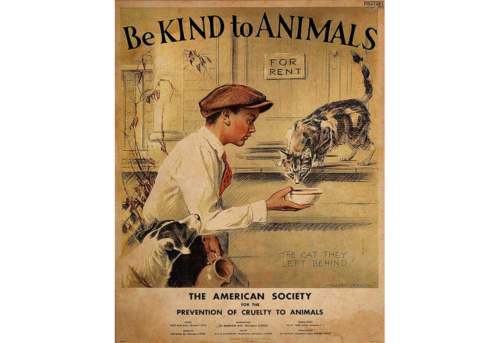 Vintage Be Kind to Animals Poster | Dog Art Prints Posters