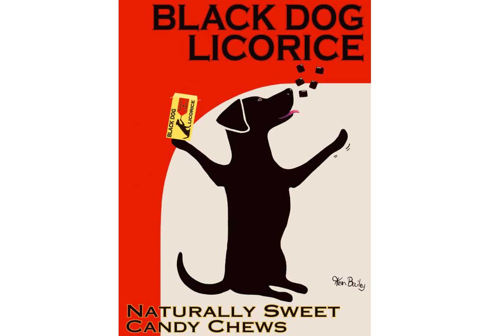 Black Dog Licorice Ken Bailey | Dog Posters Art Prints