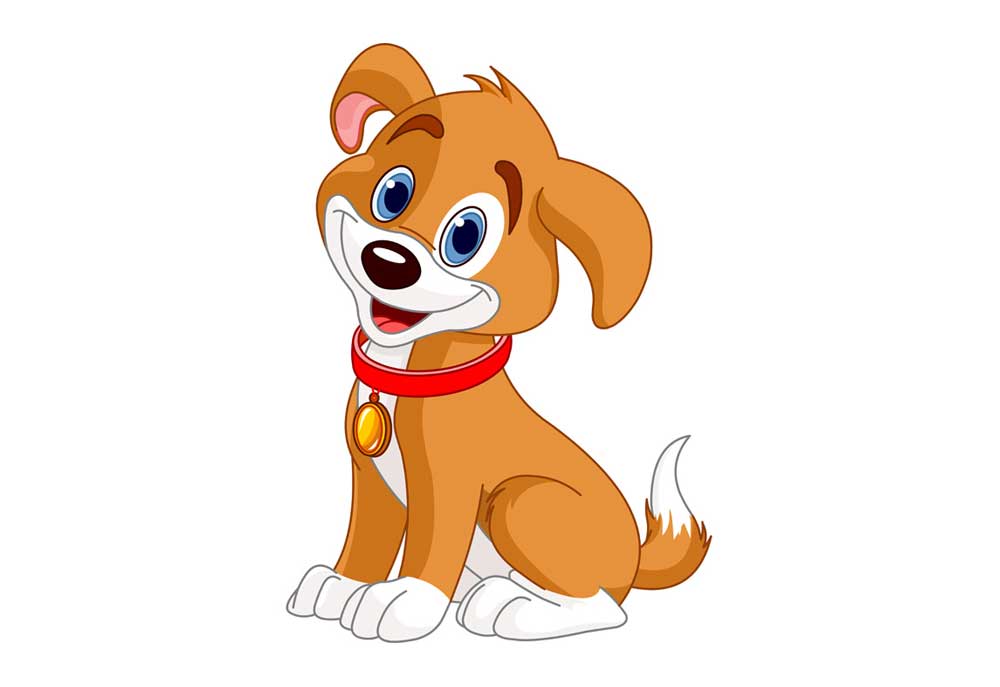 Brown Clip Art Dog with Red Collar | Dog Clip Art Images
