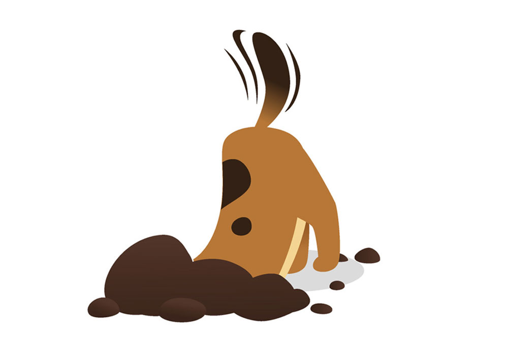 Clip Art of Dog Digging a Hole | Dog Clip Art Images