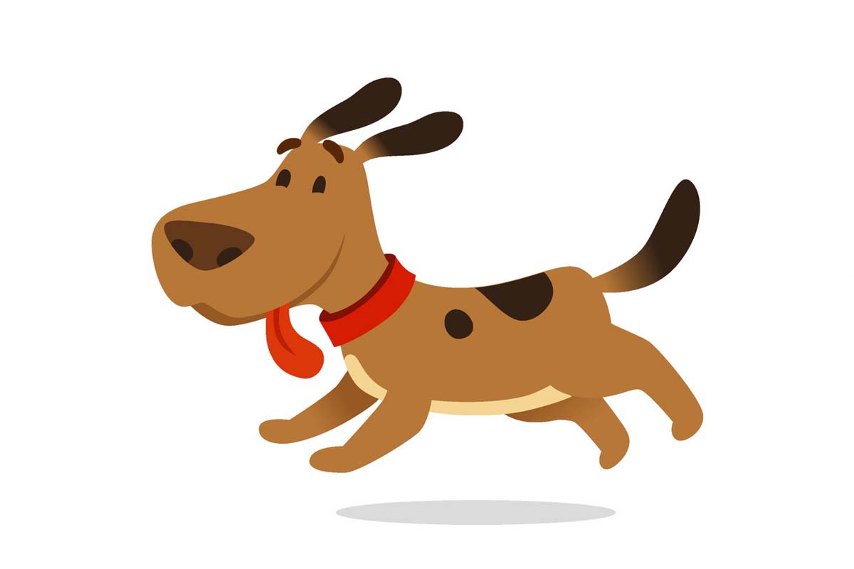 Clip Art of a Running Dog | Dog Clip Art Images