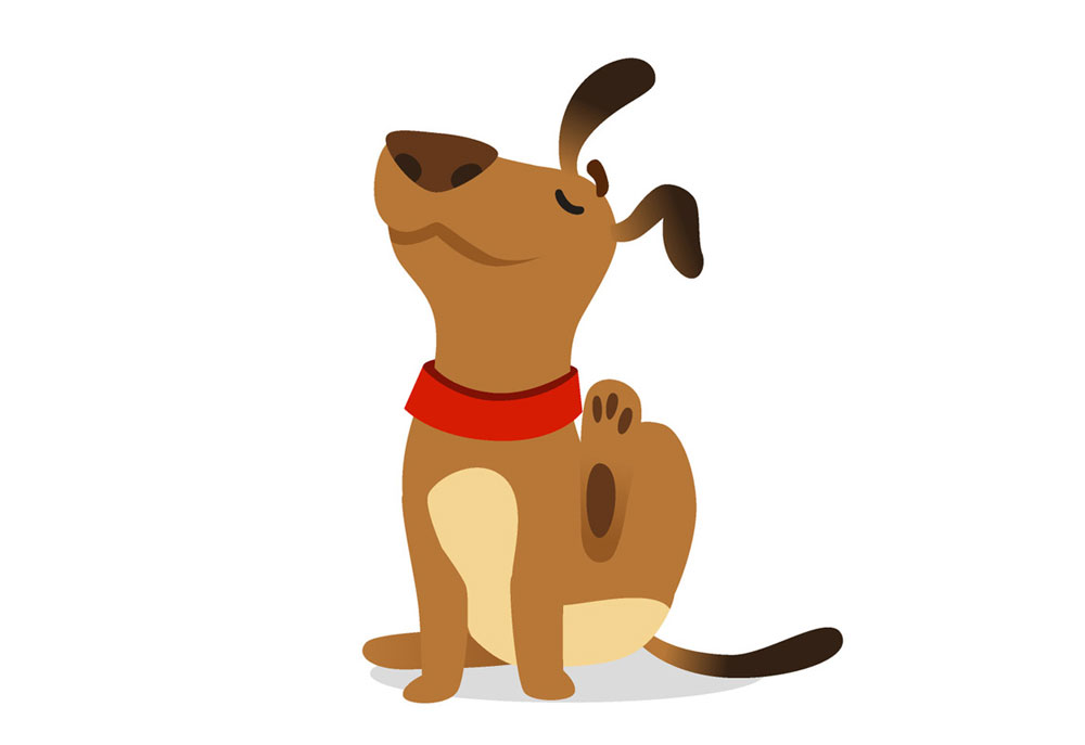 Cartoon Clip Art of Dog Scratching | Dog Clip Art Images