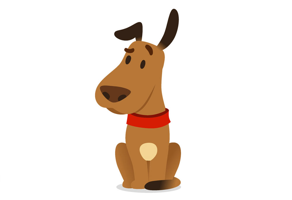 Clip Art of Dog Sitting Quietly | Dog Clip Art Images