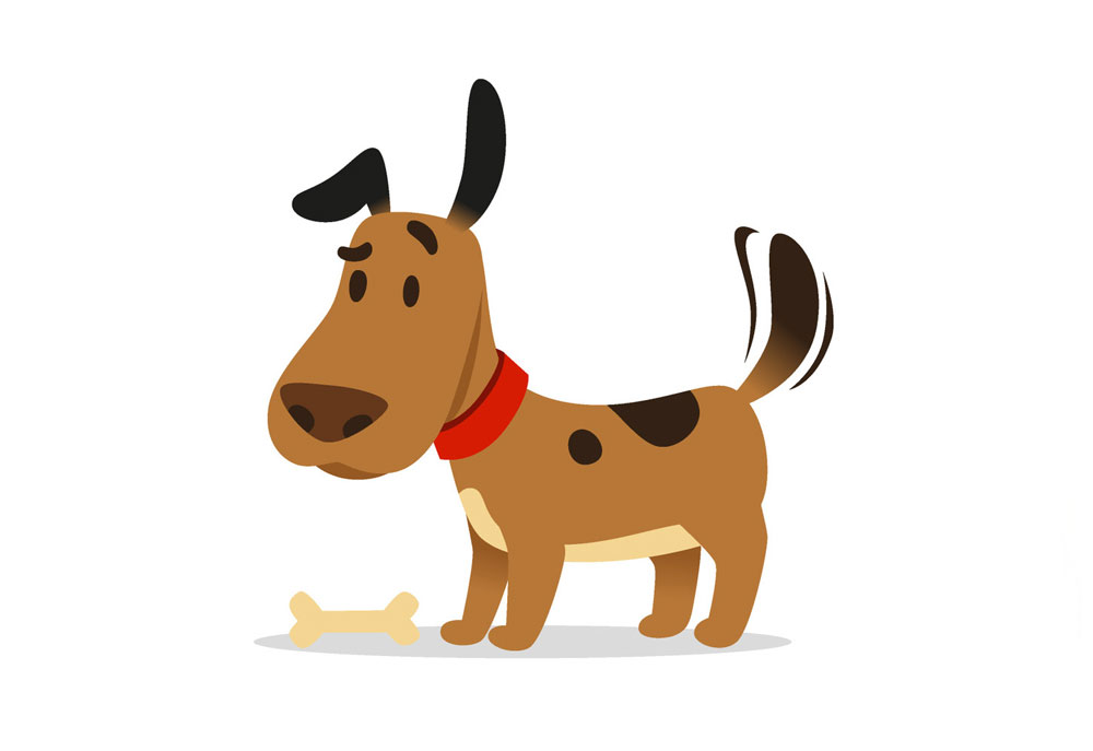 Cartoon Clip Art Dog with Dog Bone | Dog Clip Art Pictures