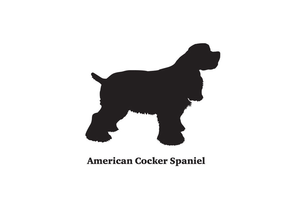 American Cocker Spaniel Dog Silhouette | Dog Breed Clip Art