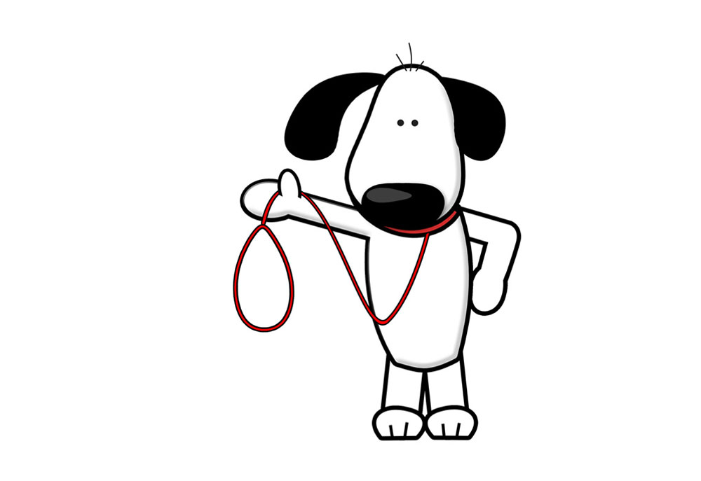 Clip Art of Dog with a Leash | Dog Clip Art Images