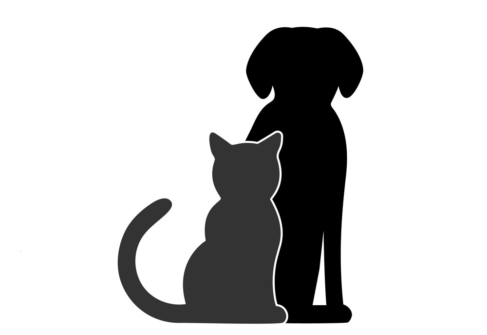 Dog and Cat Paired in Silhouette | Dog Clip Art Images