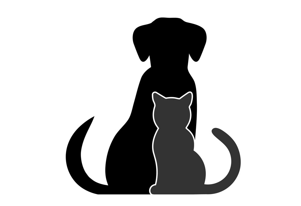 Clip Art Icons of Dog and Cat in Silhouette | Dog Clip Art Pictures