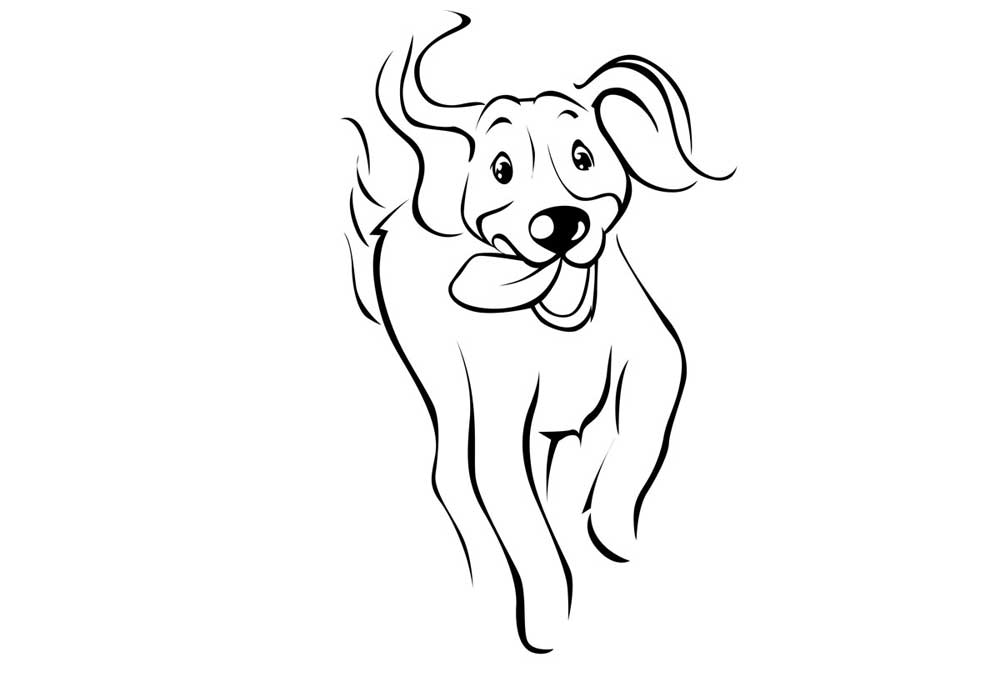 Illustration Clip Art of Happy Dog Walking | Dog Clip Art Pictures