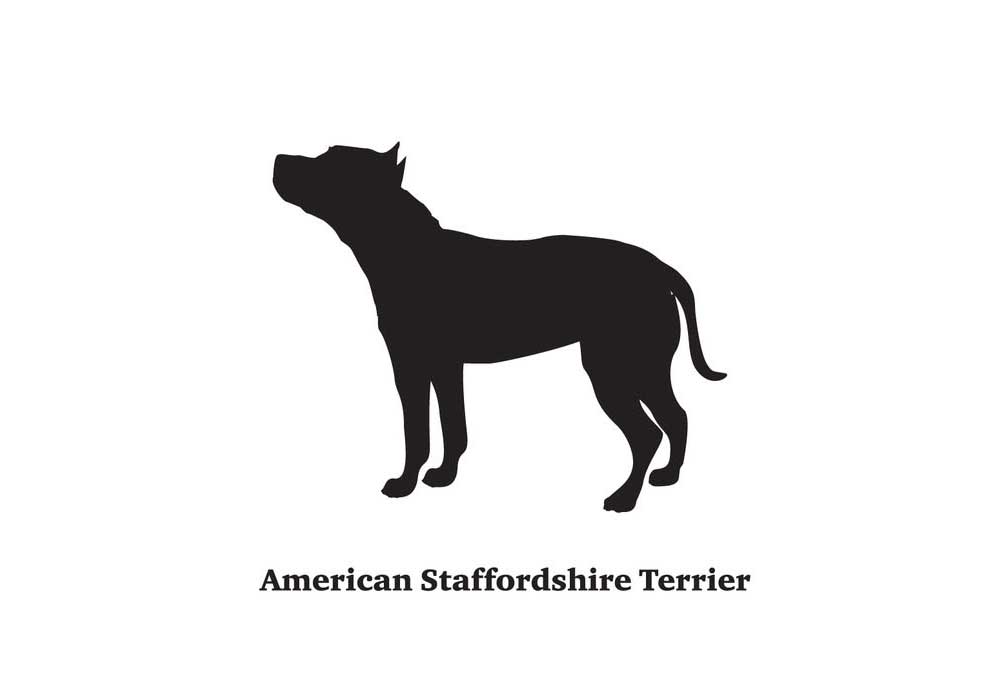 American Staffordshire Terrier Silhouette | Dog Clip Art Images