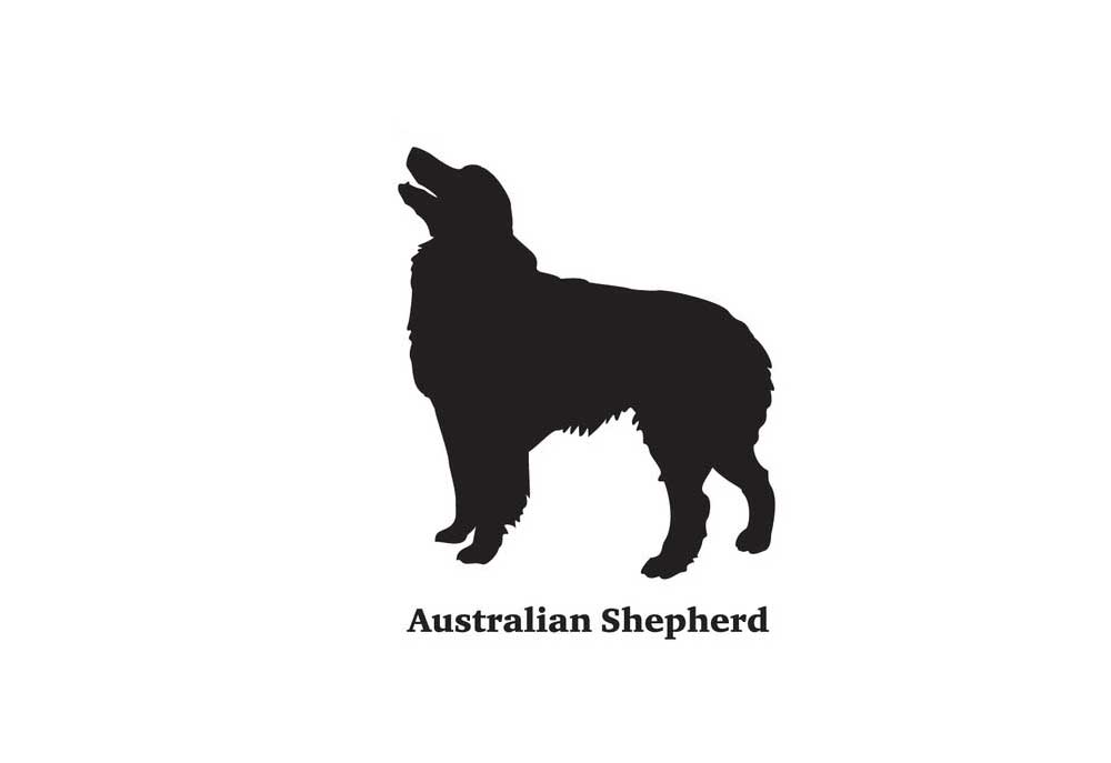 Silhouette of Australian Shepherd Dog | Clip Art of Dogs