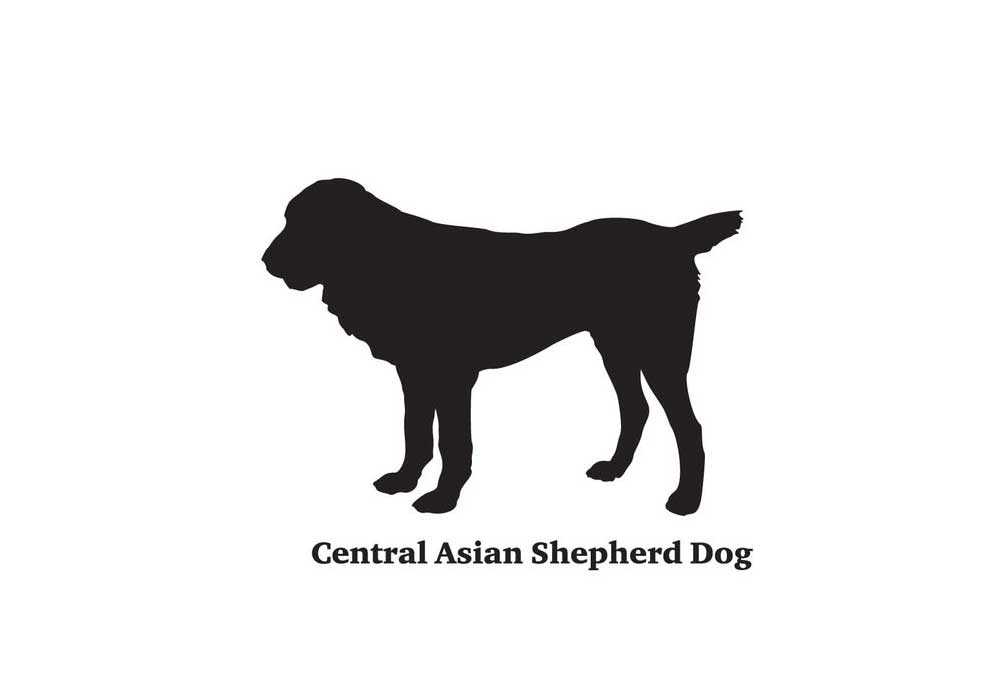 Clip Art Silhouette of Central Asian Shepherd Dog | Dog Clip Art