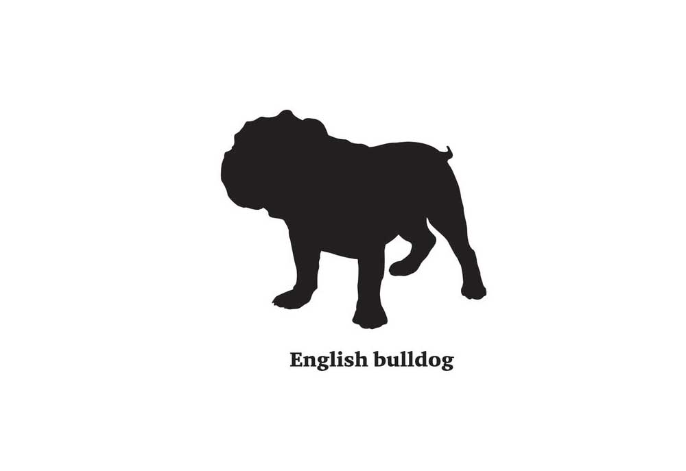 Clip Art Silhouette English Bulldog | Dog Clip Art Images