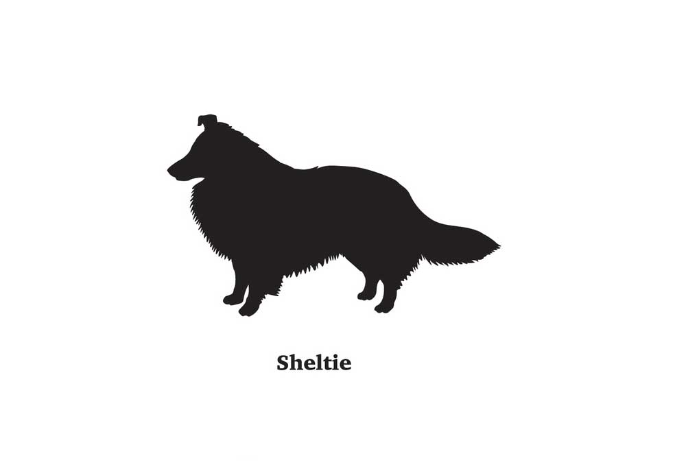 Clip Art Silhouette of Sheltie Dog | Dog Clip Art Images