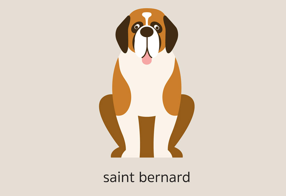 Clip Art of a Saint Bernard Dog | Dog Clip Art Images