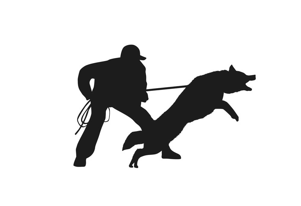 Attacking Dog Being Held Back by Person | Clip Art of Dogs