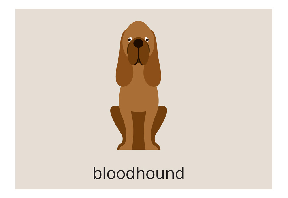 Clip Art of Bloodhound Dog on Light Background | Dog Clip Art Pictures