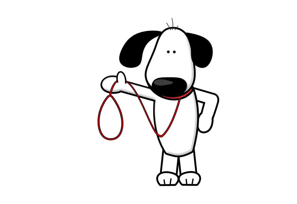 Dog Walking Icon or Logo Dog With Leash | Dog Clip Art