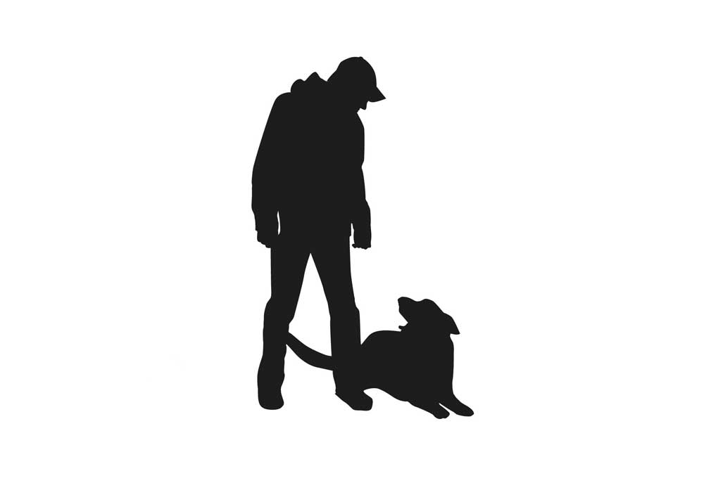 Dog Lying By Person Silhouette | Dog Clip Art Images