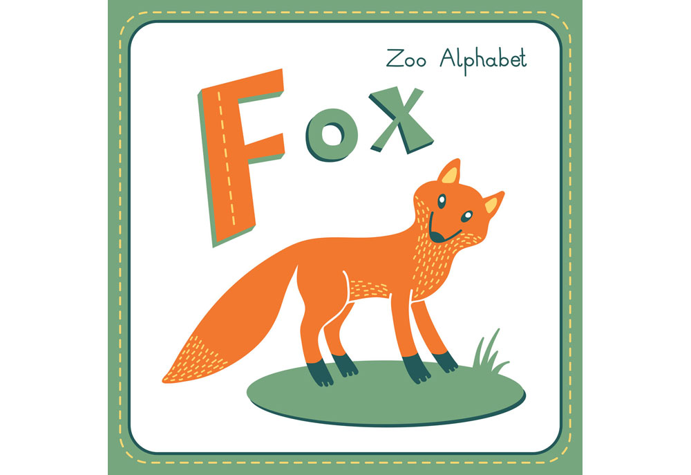 The Letter 'F' is for Fox Zoo Alphabet Letters | Fox Clip Art Pictures