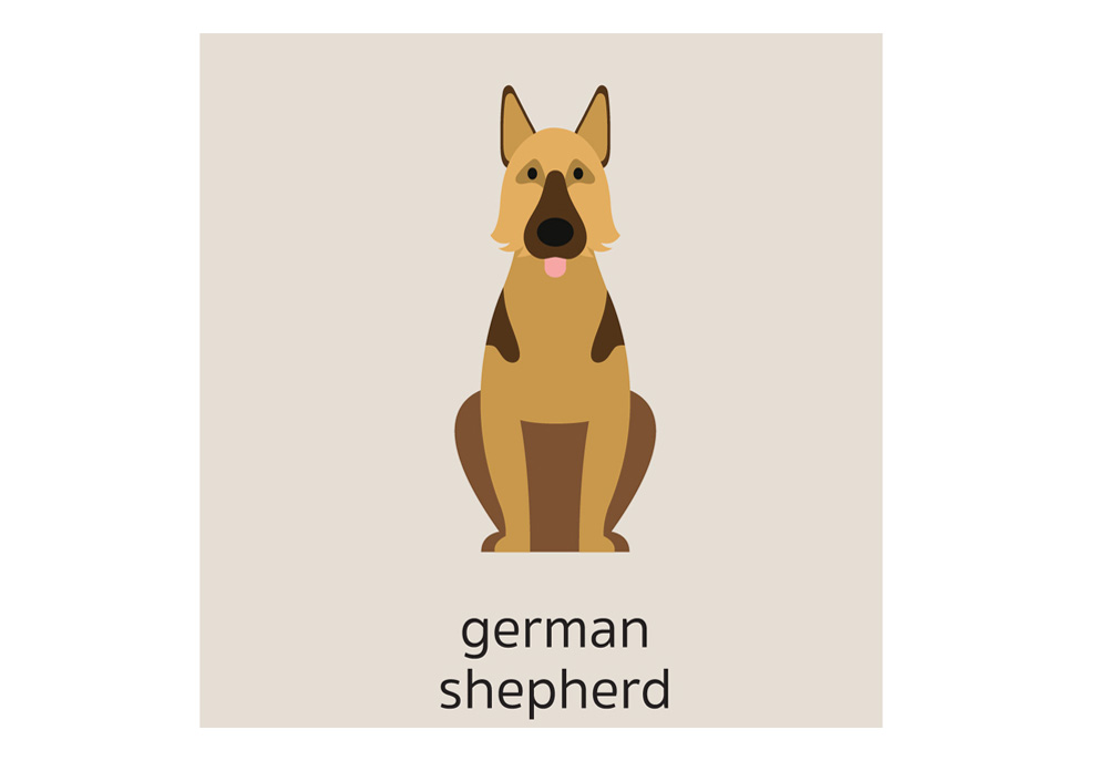 German Shepherd Dog Icon Clip Art on Light Background | Dog Clip Art Pictures