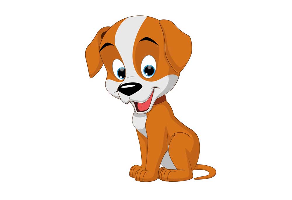 A Happy Brown and White Dog Clip Art | Dog Clip Art
