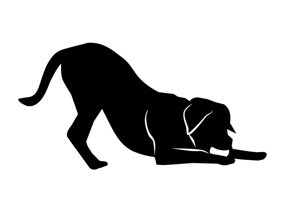 Large Dog Playing with Ball in Silhouette | Dog Clip Art Pictures and Pictures