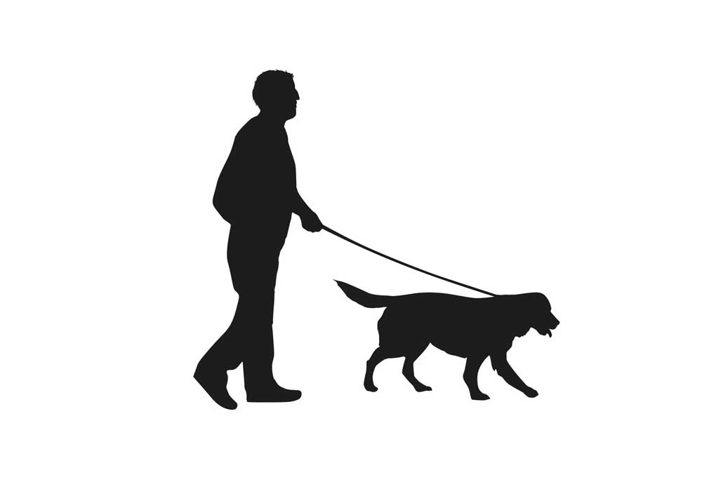 Silhouette of Person Walking Dog | Dog Clip Art Images