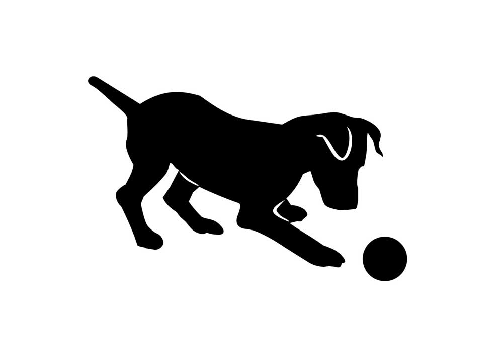 Puppy Playing With Ball Silhouette | Dog Clip Art Images