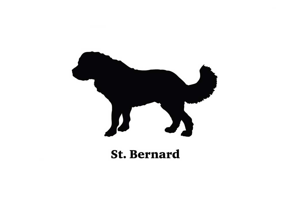 Saint Bernard Dog Clip Art Silhouette | Clip Art of Dogs