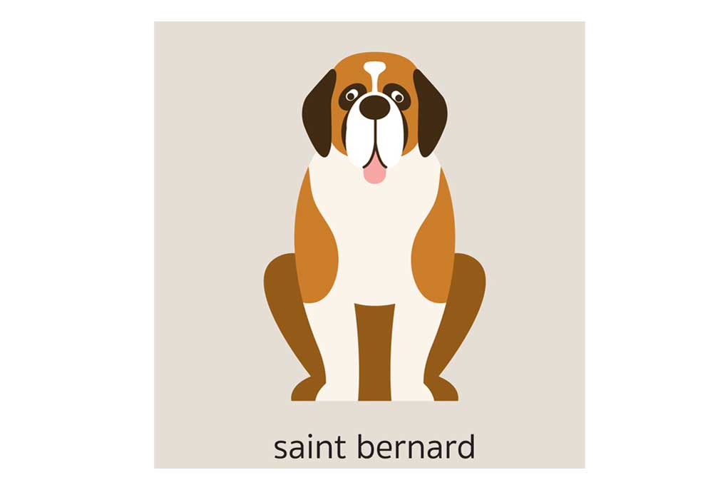 Clip Art Saint Bernard Dog on Light Background | Dog Clip Art Pictures