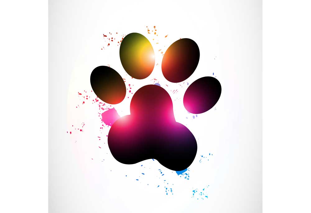 colorful paw prints clip art