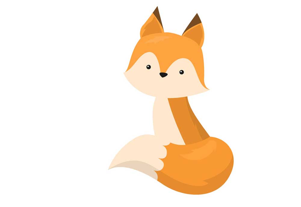 Clip Art of Cute Red Fox Sitting on White Background | Clip Art of Fox