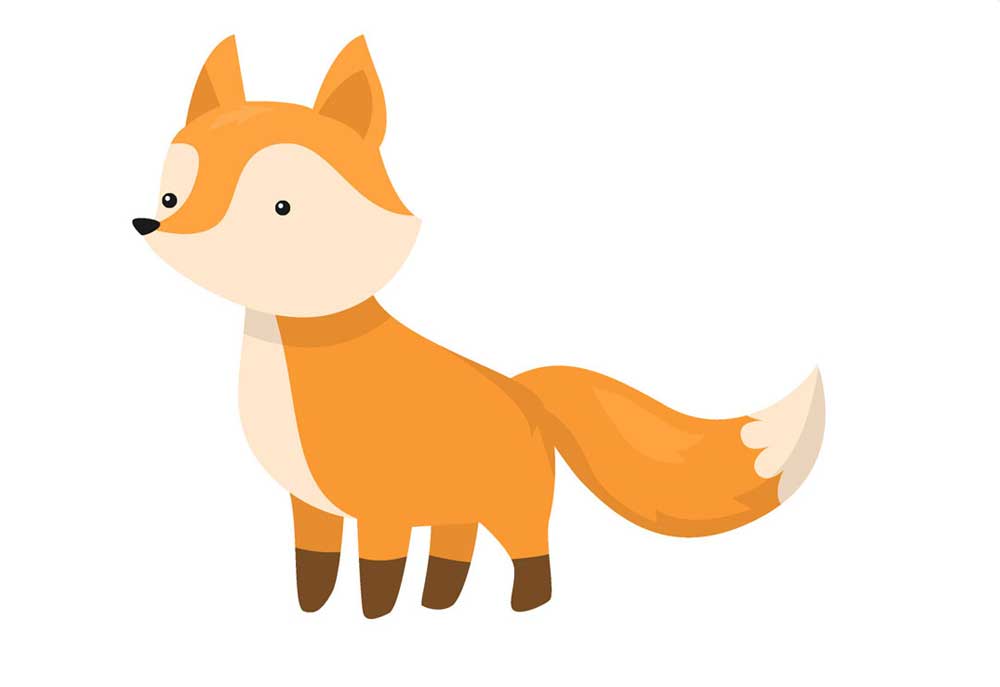Clip Art of Cute Red Fox Standing | Dog Clip Art Pictures