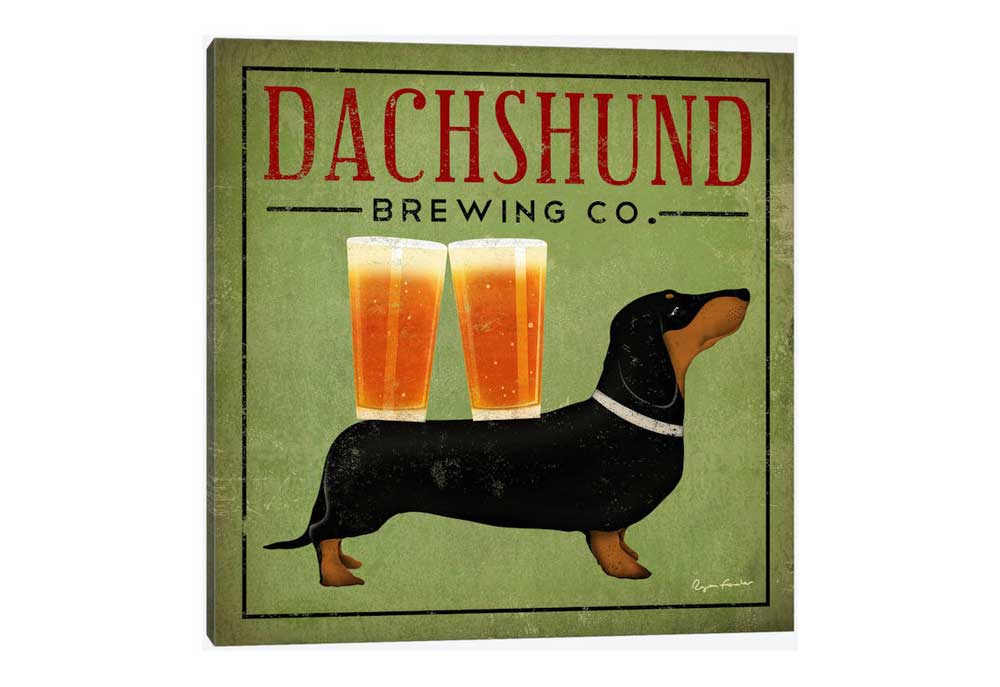 Dachshund Brewing Co. Poster | Dog Posters Art Prints
