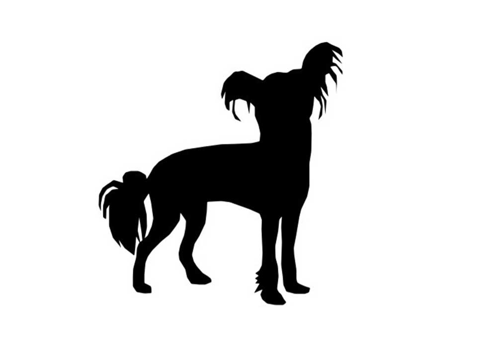 Clip Art Silhouette Chinese Crested Dog | Dog Clip Art Images