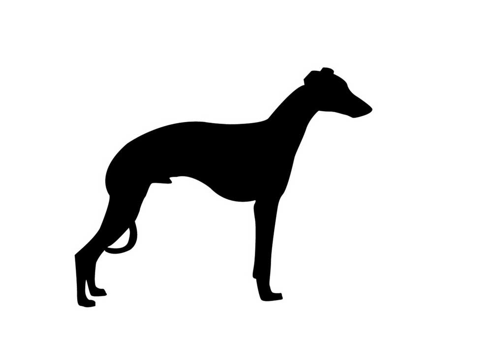 Picture Clip Art of Silhouette of Standing Dog | Dog Clip Art Pictures