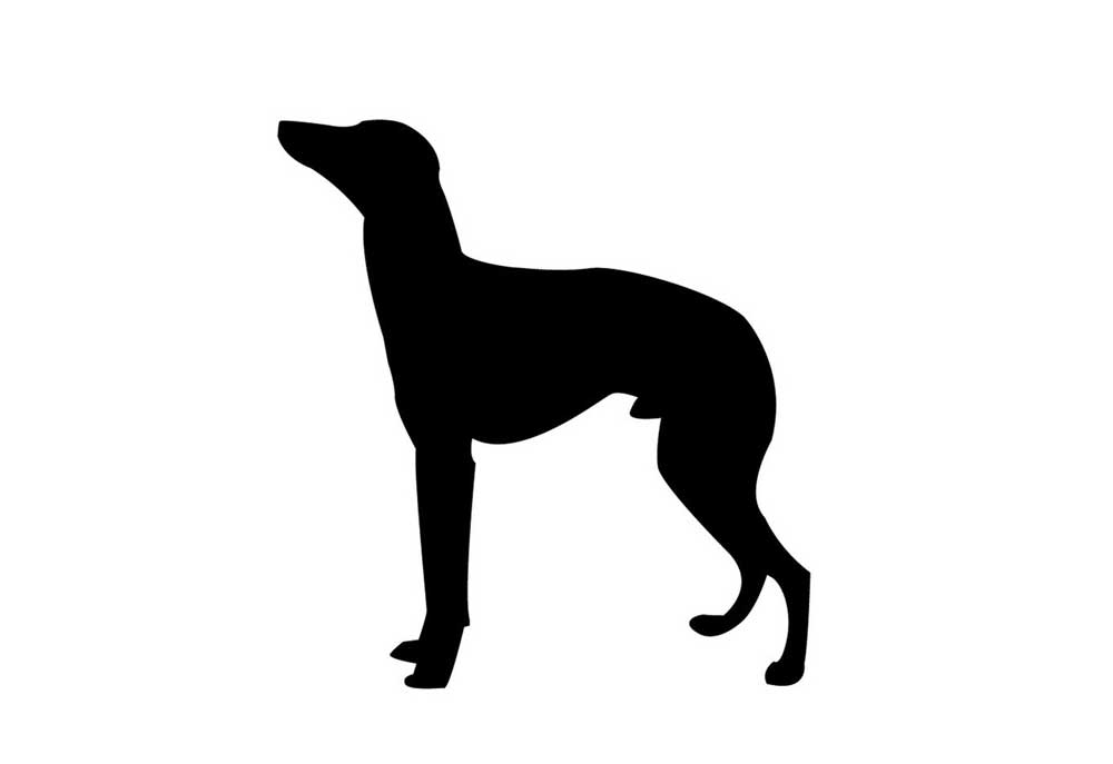 Clip Art Silhouette of Standing Dog | Dog Clip Art Images