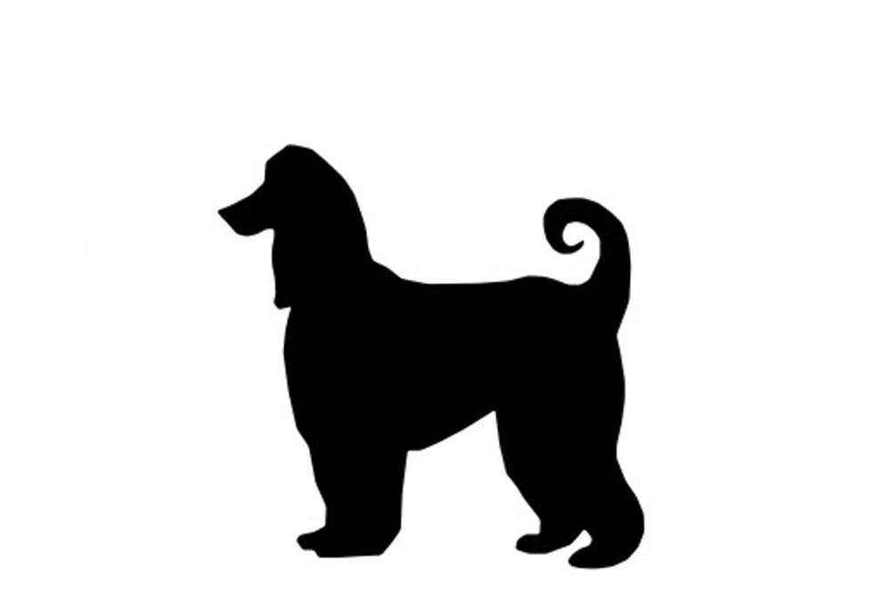 Afghan Hound Standing Clip Art Silhouette | Dog Clip Art Pictures
